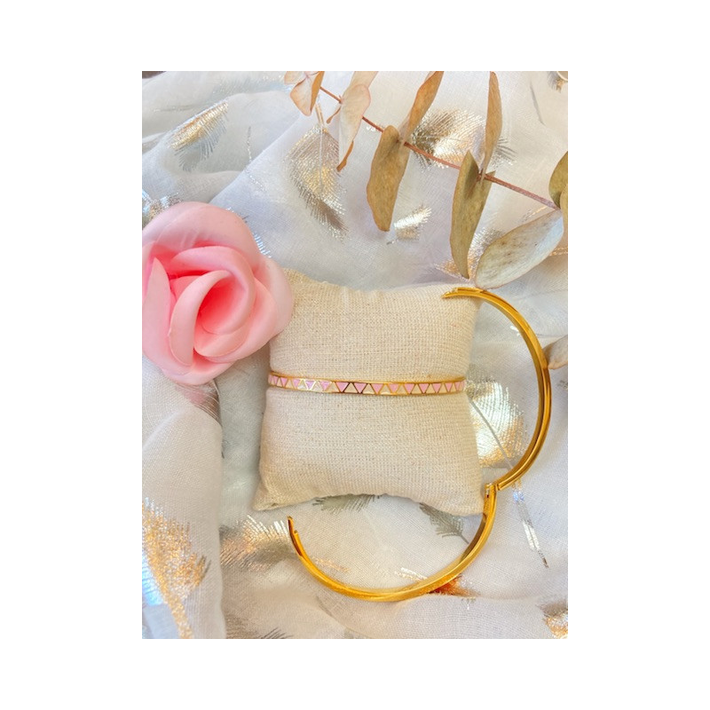 Bracelet - Jonc bohème chic - rose