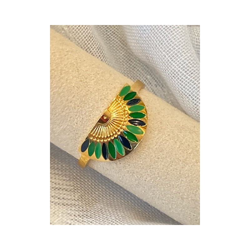 Bague - Éventail - Verte