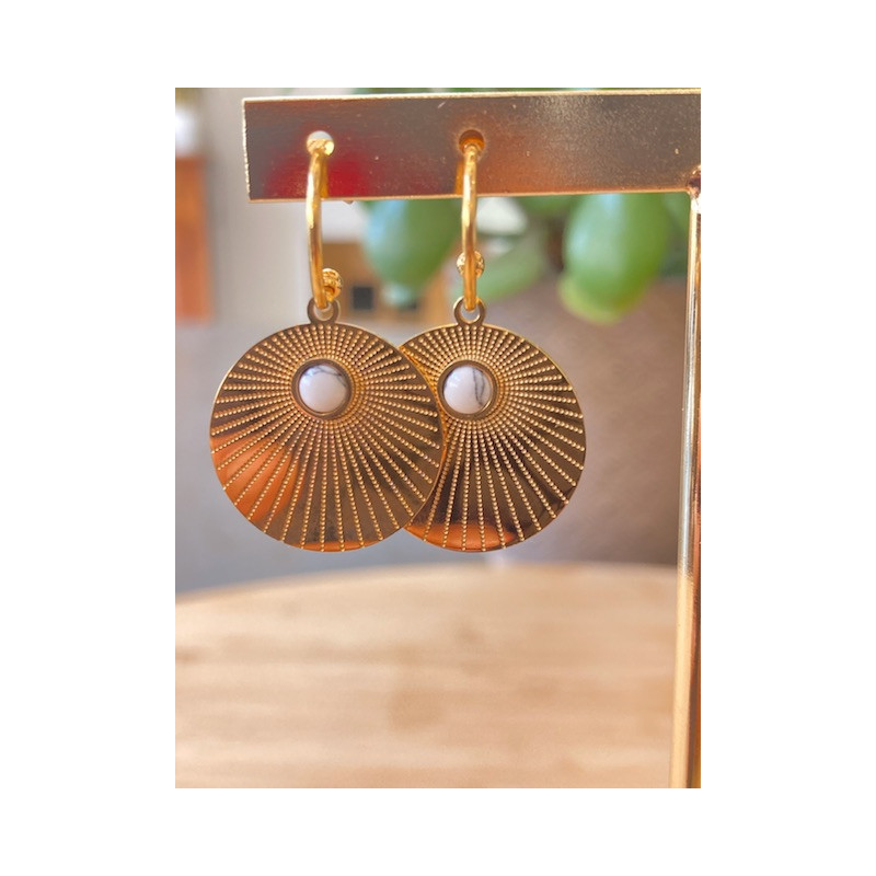 Boucles d’oreilles - Rayonnement - Blanches