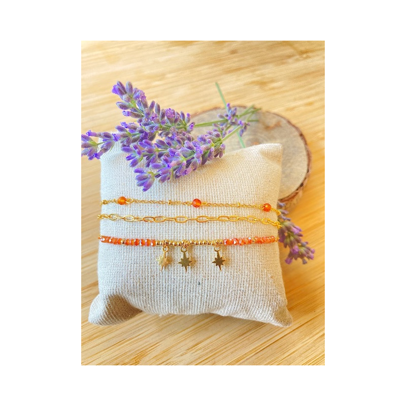 Bracelet - triple Stars - orange
