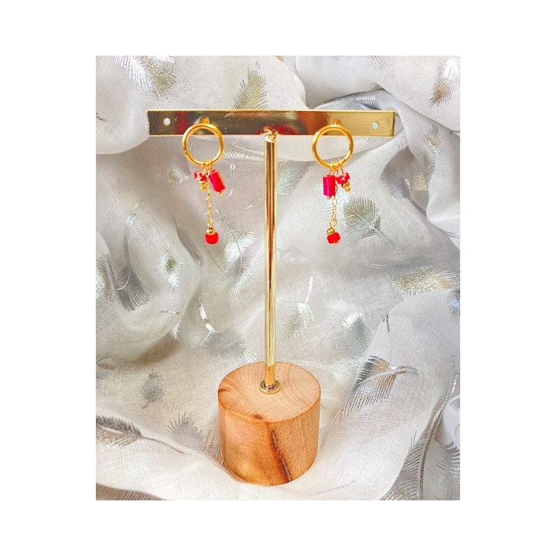 Boucles d’oreilles - Anneau rouges