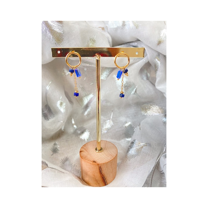 Boucles d’oreilles - Anneau bleues