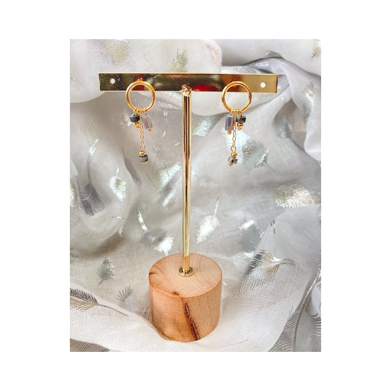 Boucles d’oreilles - Anneau grises