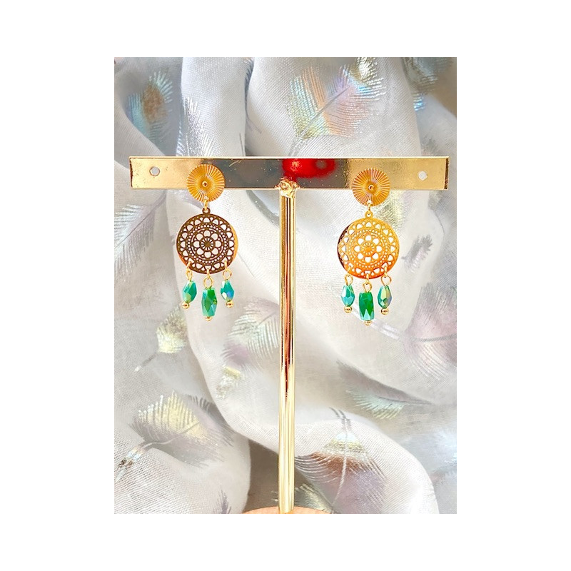 Boucles d’oreilles - Claudine - vertes