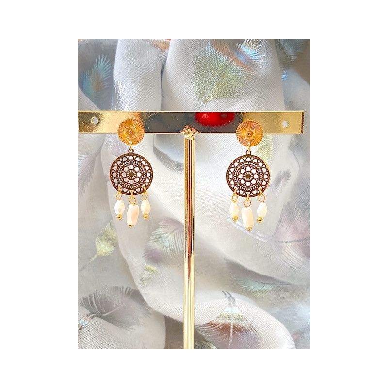 Boucles d’oreilles - Claudine - blanches