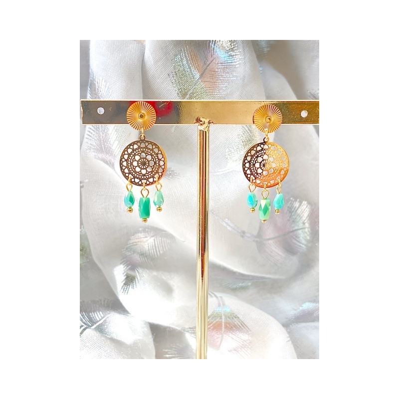 Boucles d’oreilles - Claudine - vert clair