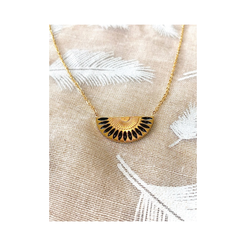 Collier - Éventail - noir