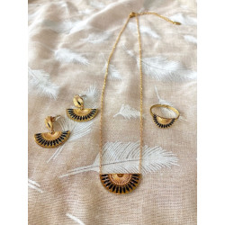 Collier - Éventail - noir