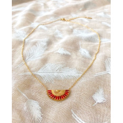 Collier - Éventail - rouge