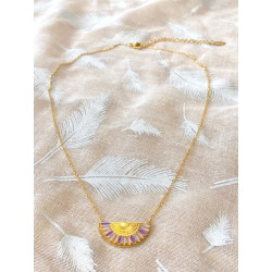 Collier - Éventail - violet