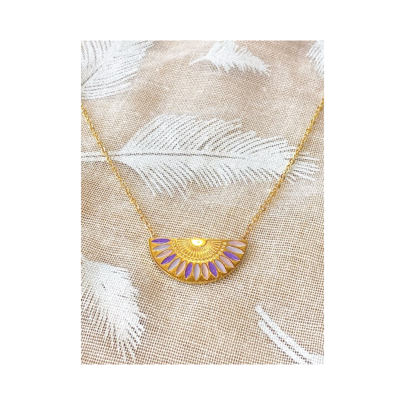 Collier - Éventail - violet