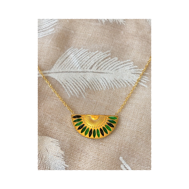 Collier - Éventail - vert