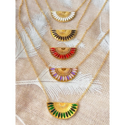 Collier - Éventail - vert