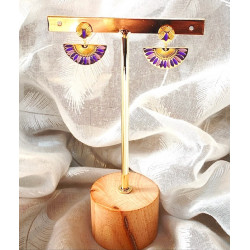 Boucles d’oreilles - Éventail - rouges