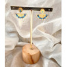 Boucles d’oreilles - Éventail - bleues