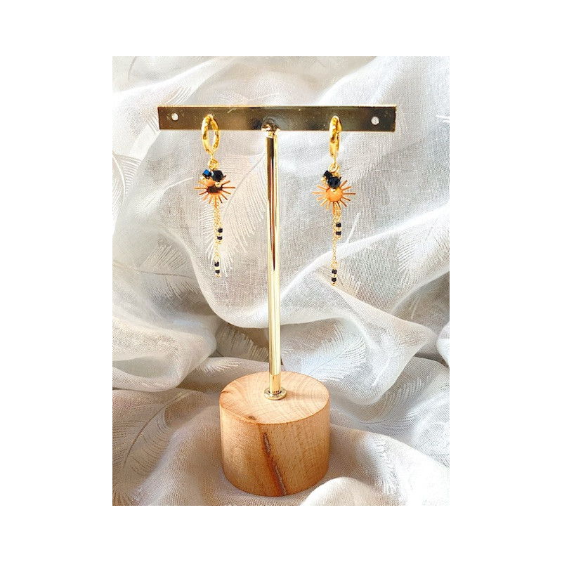 Boucles d’oreilles - Soleil - noires