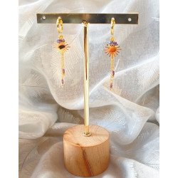 Boucles d’oreilles - Soleil - vertes