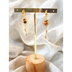 Boucles d’oreilles - Soleil - vertes