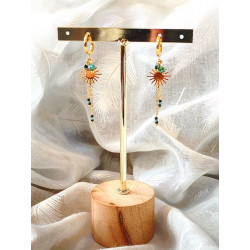 Boucles d’oreilles - Soleil - mordorées