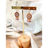 Boucles d’oreilles - Indienne - violettes et roses