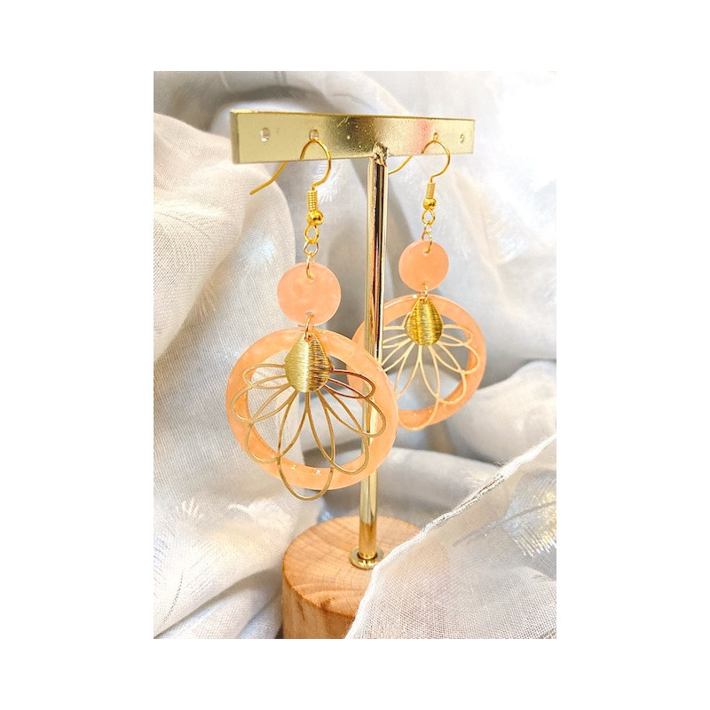 Boucles d'oreilles - Pivoines