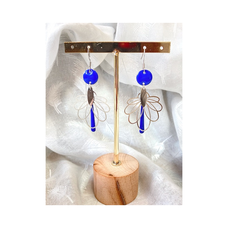 Boucles d'oreilles - Fuchsia bleu