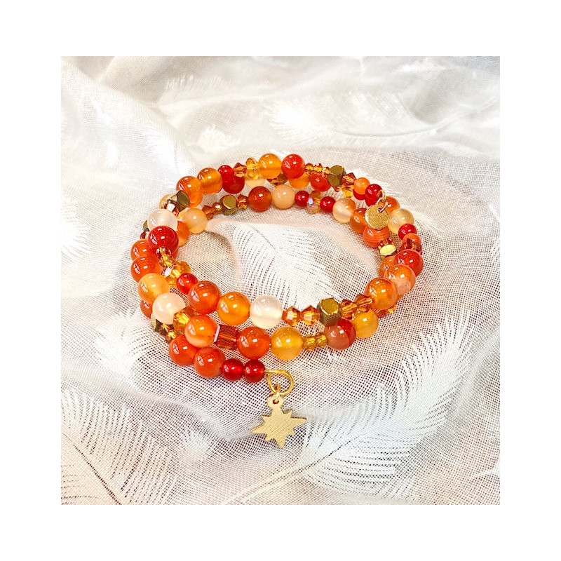 Bracelet - scintillant - Cornaline