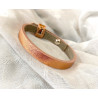 Bracelet - Cuoio - Rose pêche métallique