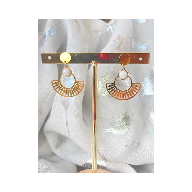 Boucles d’oreilles - Panier - Blanches