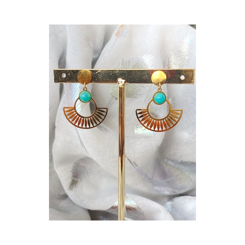 Boucles d’oreilles - Panier - Vertes