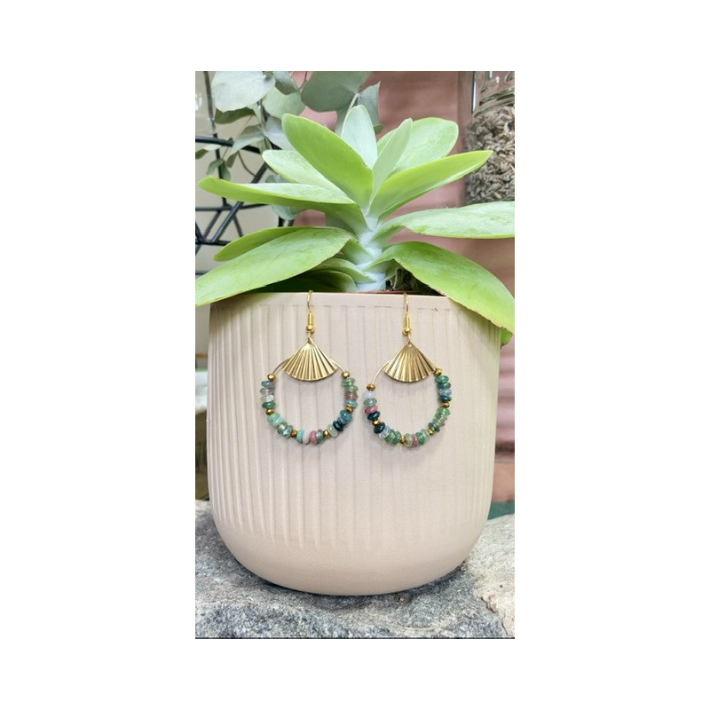 Boucles d'oreilles -Créoles d’agate indienne