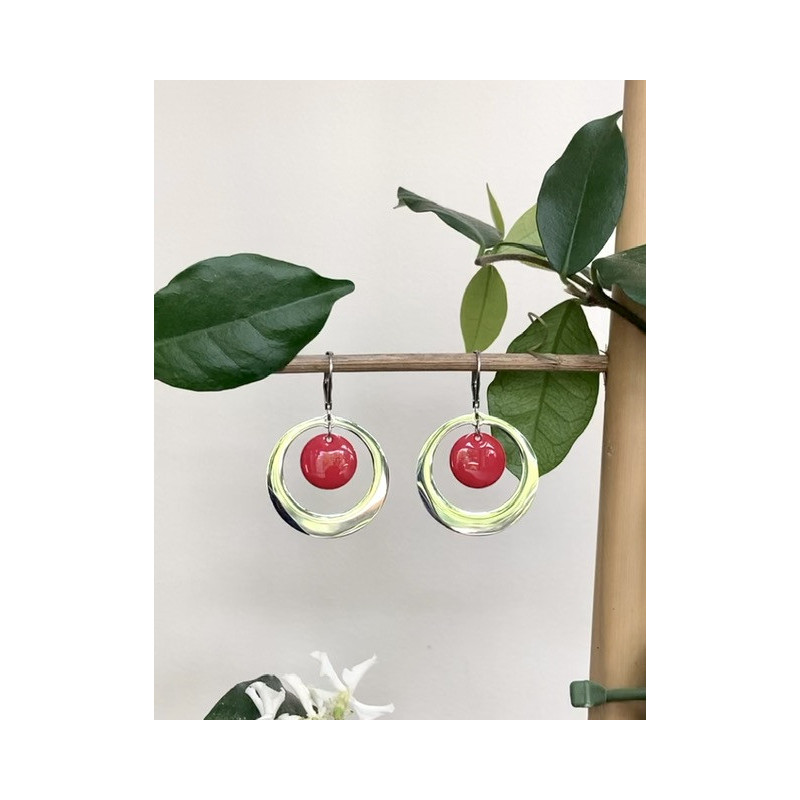 Boucles d'oreilles - Framboisine